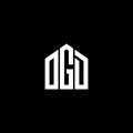 OGD letter logo design on BLACK background. OGD creative initials letter logo concept. OGD letter design