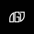 OGD letter logo design on BLACK background. OGD creative initials letter logo concept. OGD letter design.OGD letter logo design on