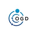 OGD letter technology logo design on white background. OGD creative initials letter IT logo concept. OGD letter design