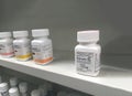 Ogden utah: july 16, 2016: oxycontin bottle on pharmacy shelf Royalty Free Stock Photo