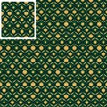 Ogee green gold seamless pattern