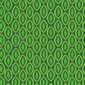 Mid century modern ogee ovals seamless pattern in lime green and forest green over emerald green background.