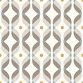 Ogee seamless vector curved pattern, abstract geometric background. Mid century modern wallpaper pattern Royalty Free Stock Photo