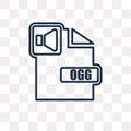 Ogg vector icon isolated on transparent background, linear Ogg t Royalty Free Stock Photo