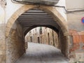 Ogival arch of access to the old Jewish quarter of the town of El Albi in the region of Las Garrigues, Lerida, Spain, Europe Royalty Free Stock Photo