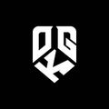 OGK abstract monogram shield logo design on white background. Royalty Free Stock Photo