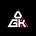 OGK triangle letter logo design with triangle shape. OGK triangle logo design monogram. OGK triangle vector logo template with red Royalty Free Stock Photo
