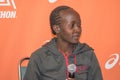 Ogla Kimaiyo, kenyan marathon runner attends a press conference