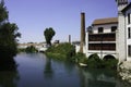 The Oglio river at Pontoglio, in Brescia province Royalty Free Stock Photo