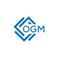 OGM letter logo design on white background. OGM creative circle letter logo concept. Royalty Free Stock Photo