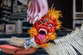 Ogoh-Ogoh, demon statue made for Ngrupuk parade conducted on the eve of Nyepi day. Close-up Royalty Free Stock Photo