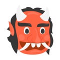 Ogre Emoji Icon Illustration. Red Monster Vector Symbol Emoticon Design Doodle Vector. Royalty Free Stock Photo