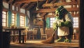 Ogre Sweeping Cottage Interior