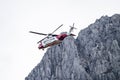 Ogwen Glen , Wales - April 29 2018 : British HM Coastguard helicopter Sikorsky S-92 operated by Bristow Helicopters Royalty Free Stock Photo