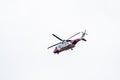 Ogwen Glen , Wales - April 29 2018 : British HM Coastguard helicopter Sikorsky S-92 operated by Bristow Helicopters