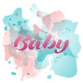 Oh, Baby. Lettering for babies clothes and nursery decorations bags, posters, invitations, cards, pillows . Brush calligraphy isol