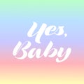 Oh, Baby. Lettering for babies clothes and nursery decorations bags, posters, invitations, cards, pillows . Brush calligraphy isol