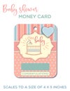 Oh baby - Baby shower greeting card. Baby gift card, money card template.