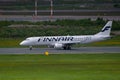 OH-LKI an Embraer 190, operated by Finnair, taxiing at Helsinki-Vantaa airport
