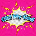 Oh! My God Comic Speech Bubble, Cartoon. Royalty Free Stock Photo