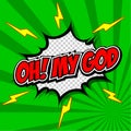 Oh! My God Comic Speech Bubble, Cartoon. Royalty Free Stock Photo