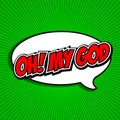 Oh! My God Comic Speech Bubble, Cartoon. Royalty Free Stock Photo