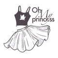 Oh my princess shop logo with top and flared skirt