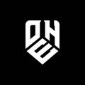 OHE abstract monogram shield logo design on white background. Royalty Free Stock Photo