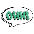 Ohh comic bubble expression Royalty Free Stock Photo