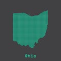 Ohio abstract dots state map. Dotted style.