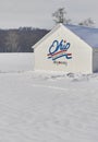 Ohio bicentennial logo 1803-2003 on barn