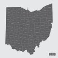 Ohio Counties Map Royalty Free Stock Photo