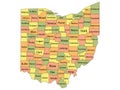 Ohio County Map Royalty Free Stock Photo