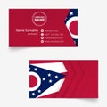 Ohio Flag Business Card, standard size 90x50 mm business card template