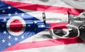 Ohio flag U.S. state Gun Control USA. United States Gun Law Royalty Free Stock Photo