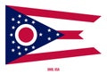 Ohio Flag Vector Illustration on White Background. USA State Flag Royalty Free Stock Photo