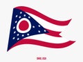 Ohio Flag Waving Vector Illustration on White Background. USA State Flag Royalty Free Stock Photo