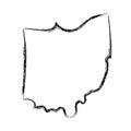 Ohio hand drawn map Royalty Free Stock Photo