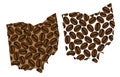 Ohio - map of coffee bean