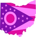 Ohio Map Flag State Vector illustration Royalty Free Stock Photo