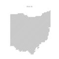 Ohio map from pattern of black slanted parallel lines. Flat vector illustration isolated on white Royalty Free Stock Photo