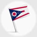 Ohio map pin flag. 3D realistic vector illustration Royalty Free Stock Photo