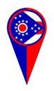 Ohio Map Pointer Location Flag