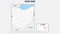 Ohio Map. Political map of Ohio Royalty Free Stock Photo
