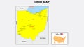 Ohio Map. State and district map of Ohio. Political map of Ohio with the major district Royalty Free Stock Photo
