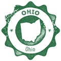 Ohio map vintage stamp. Royalty Free Stock Photo