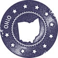 Ohio map vintage stamp. Royalty Free Stock Photo