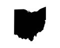 Ohio US Map. OH USA State Map. Black and White Ohioan Buckeye State Border Boundary Line Outline Geography Territory Shape Vector Royalty Free Stock Photo