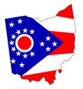 Ohio Outline Map and Flag