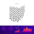 Ohio people map. Detailed vector silhouette. Mixed crowd of men and women. Population infographic elements Royalty Free Stock Photo